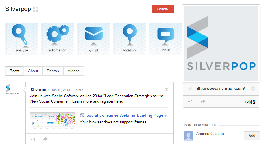 Agence Design de profil Google plus