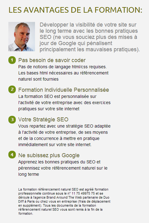 Formation SEO agreee OPCA pour apprendre le référencement naturel