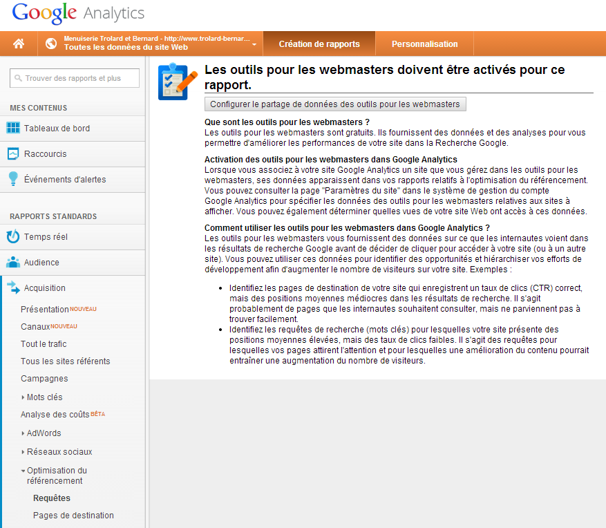 Solution Google Analytics au not Provided